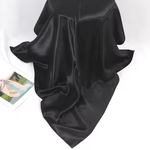High Quality 90cm*90cm Big Size Headwraps Square Scarf Women Satin Plain Shawls Office Lady Hair Neckerchief