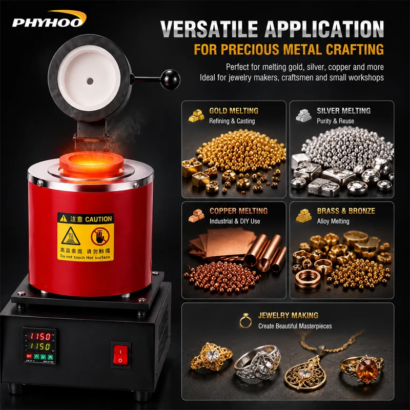 PHYHOO 1150C Electric Melting - Gold Melting Furnace Crucible 2Kg 评论和价格
