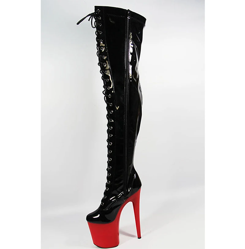 

8Inches Super Big Size Stiletto Stripper Heels Nightclub Queen New 20CM Over The Knee Boots Thick Platform Pole Dance Shoes Sexy