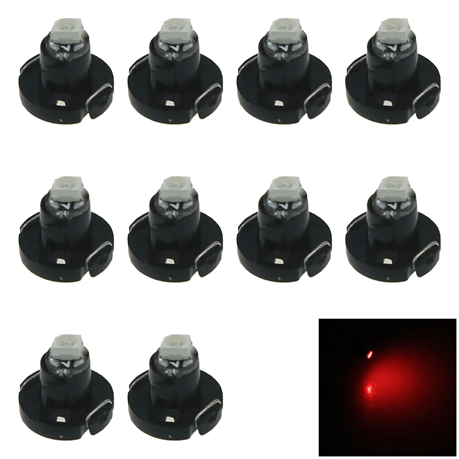 10x Red Car T4.2 Light NEO Dash Twist Socket HVAC Control Blub 1 Emitters 1210 SMD LED 79674-S3N-941 Z2649