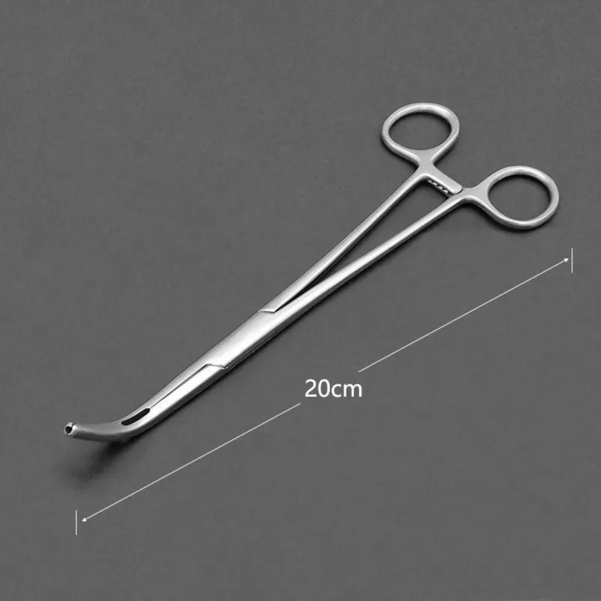 Vet Medicl 20cm Tracheal Guide Wire-Guided Forceps Perforated Catheter Stainless Steel Tracheostomy Tube Insertion Guidance