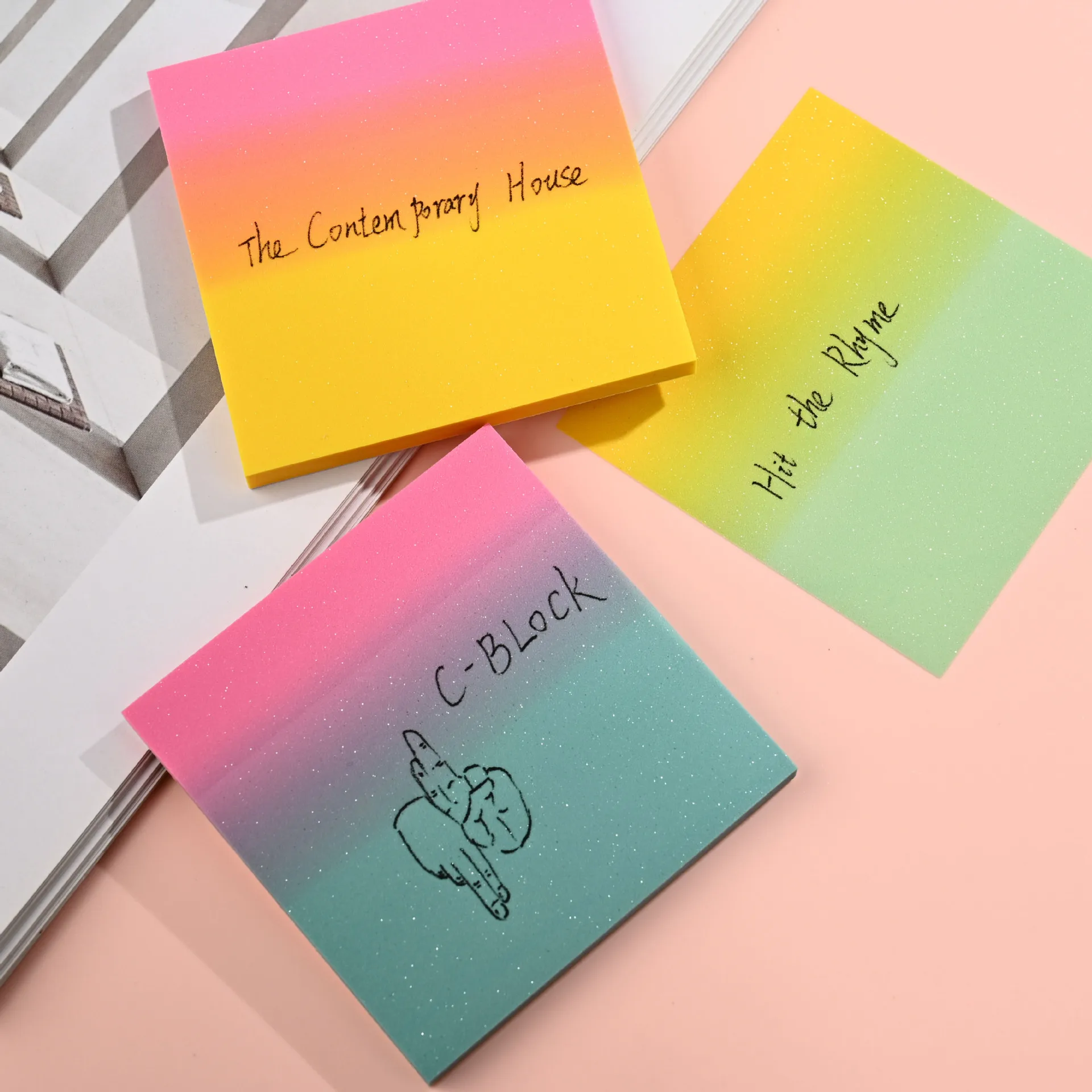 

50 листов наклейки, прозрачные липкие заметки, водонепроницаемые флуоресцентные клейкие этикетки, студенческий блокнот, канцелярские принадлежности, школьный офис