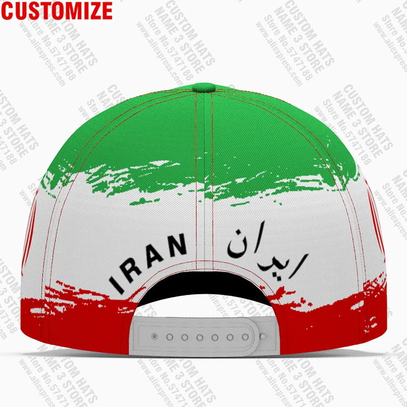 Iran Baseball Caps 3d Free Custom Made Name Game Team Logo Aw Hats Irn Country Travel Nation Fishing Islam Persian Flag Headgear