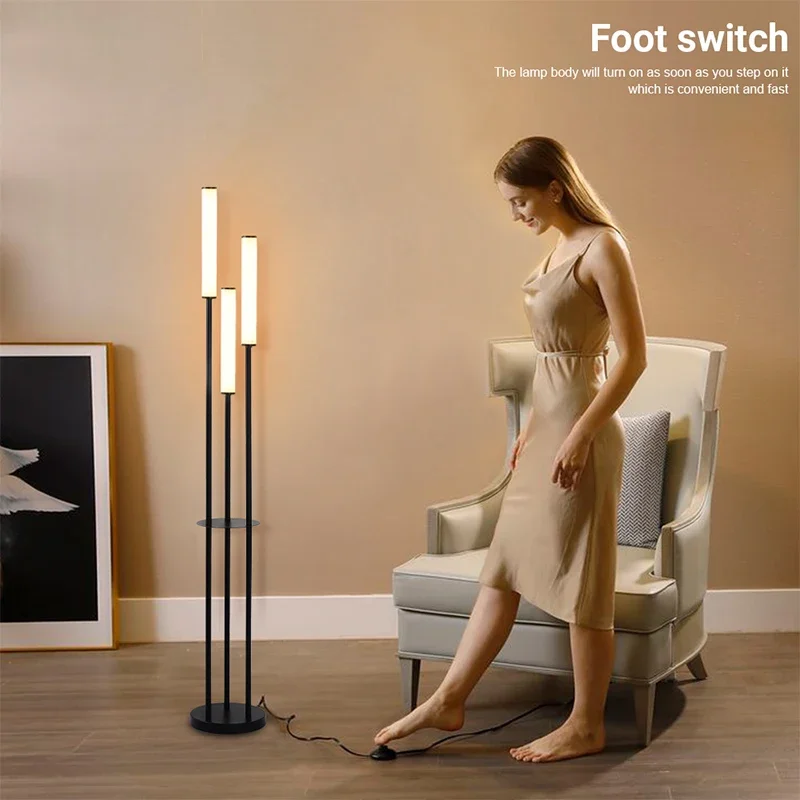 Imagem -02 - Dimmable Led Floor Lamp com Controle Remoto Iluminação Prateleira Pavimento Armazenamento Interior Moderno Decoração Casa