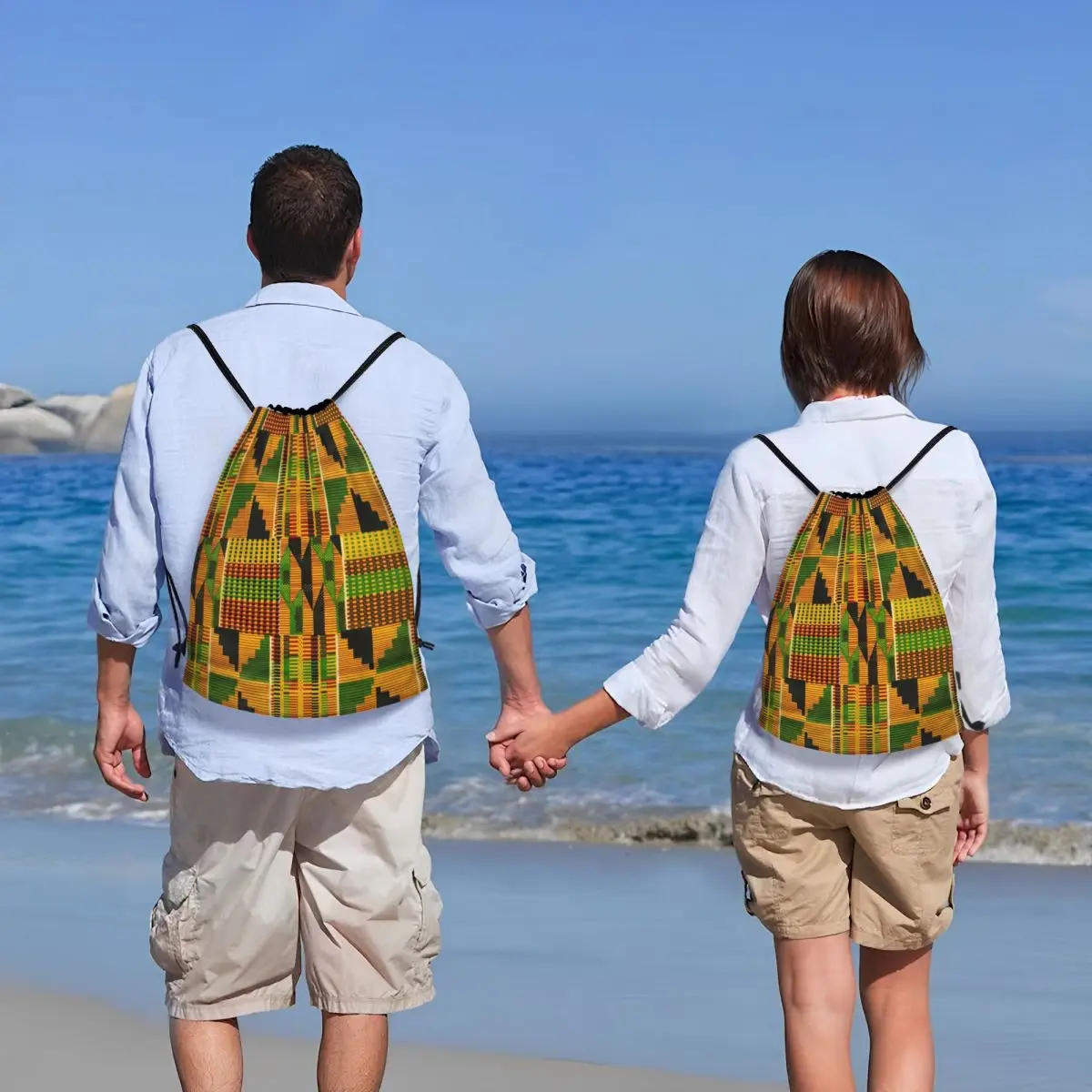 Custom African Kente Cloth Design Drawstring Backpack Bags Men Women Lightweight Ankara Gym Sports Sackpack Sacks for Yoga