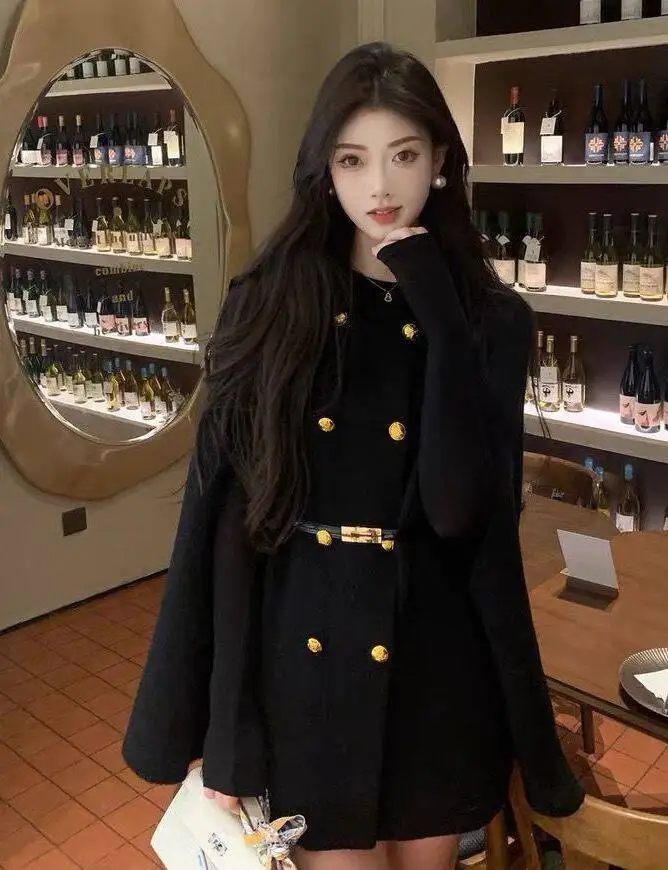 Wool Blend Coats Womens Woolen Coat Orange Winter Cashmere Notched Collar Sashes Elegant Mature French Style Office Lady Commute