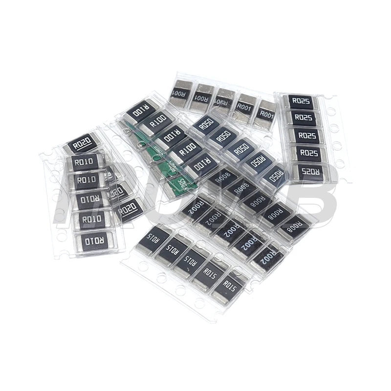 50 قطعة 2512 SMD المقاوم عينات عدة R001 R002 R005 R008 R010 R015 R020 R025 R050 R100 سبيكة المقاومة 10 أنواع X5 قطعة = 50 قطعة #5