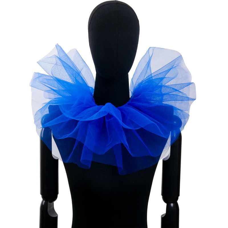 Vintage Neck Ruff Collar Victorian Ruffled Puff Mesh Fake Collar Clown Cosplay Stage Costume Party Photography Accessories