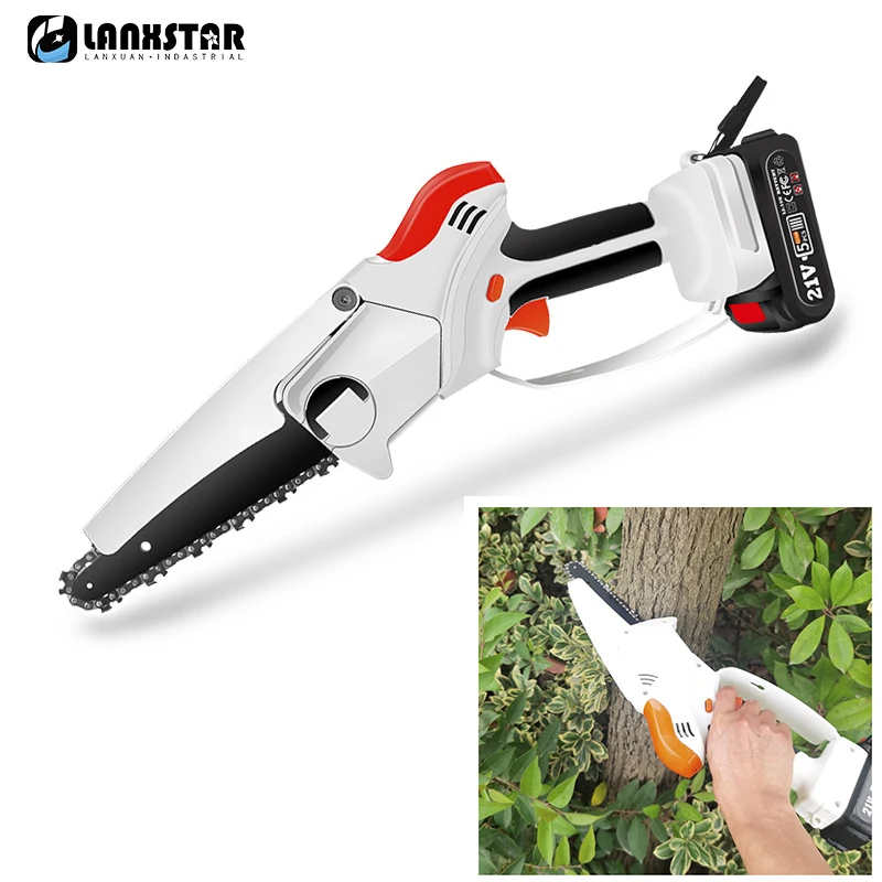 

6 Inch Handheld Electric Saw Portable Mini Pruning Chainsaw Branches Trimming Saw Garden Woodworking Cutting Tools 21V