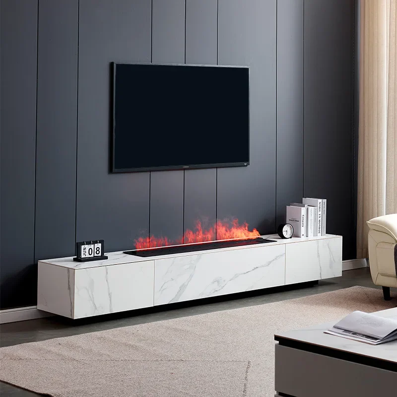 3D atomizing fireplace embedded rock panel TV cabinet integrated humidifier decoration