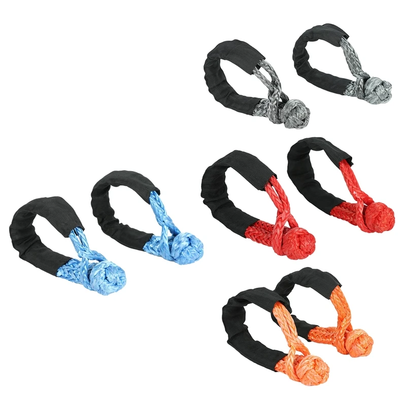 2PCS 1/2Inch X 22Inch Traction Recovery Strap Soft Hook And Loop Rope Synthetic Recovery Strap 43000LBS Breaking Power Orange