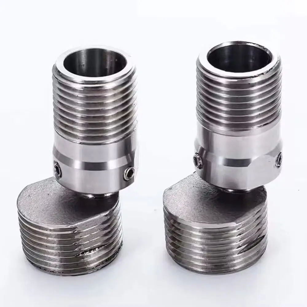 Angle Adjustment Faucet Angled Curved Foot 360° Rotatable Eccentric Screw Corner Shower Faucet Adapter Stainless Steel