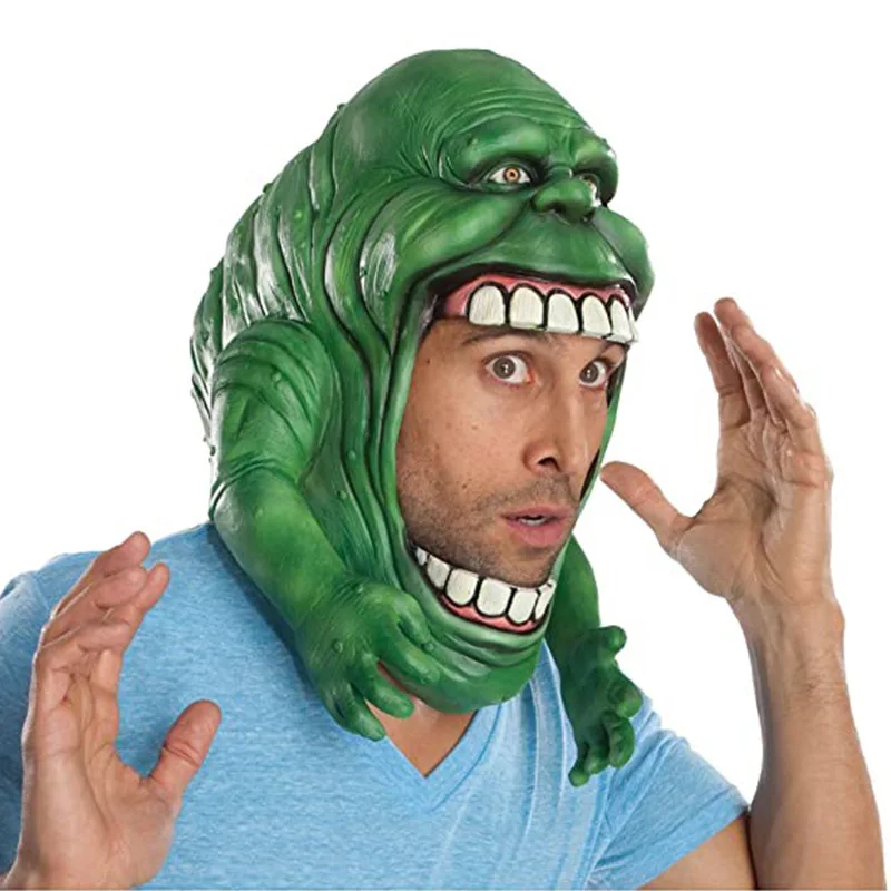 Ghostbusters Slimer Mask Cosplay اللاتكس خوذة خوذة هالوين كرنفال فستان بوريم زي حفلة الدعائم #1