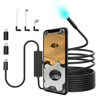 Dearsee 3 in 1 Inspection camera endoscope 8mm 1920P HD Sewer Borescope Camera  8 LED Mini Camera for iPhone Android