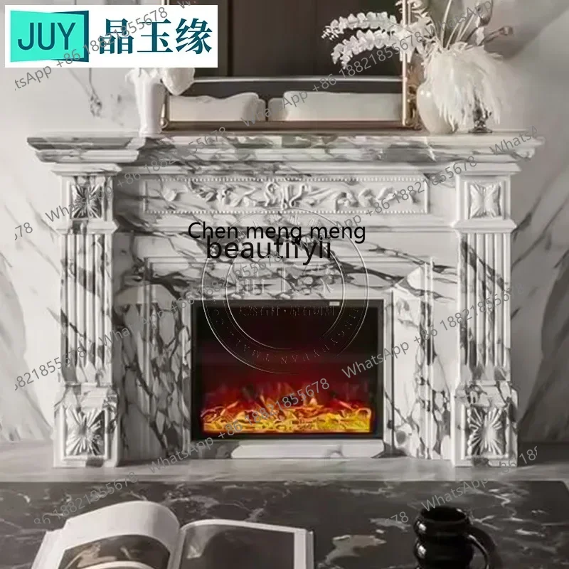 D178 Y 天然大理石暖炉装飾キャビネット模様石彫り大型白石暖炉彫刻