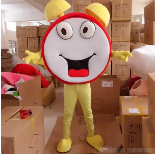 

Новый взрослый плюшевый костюм-маскот из пенопласта в виде мультяшного персонажа, хит продаж, для Рождества и Хэллоуина, в виде будильника