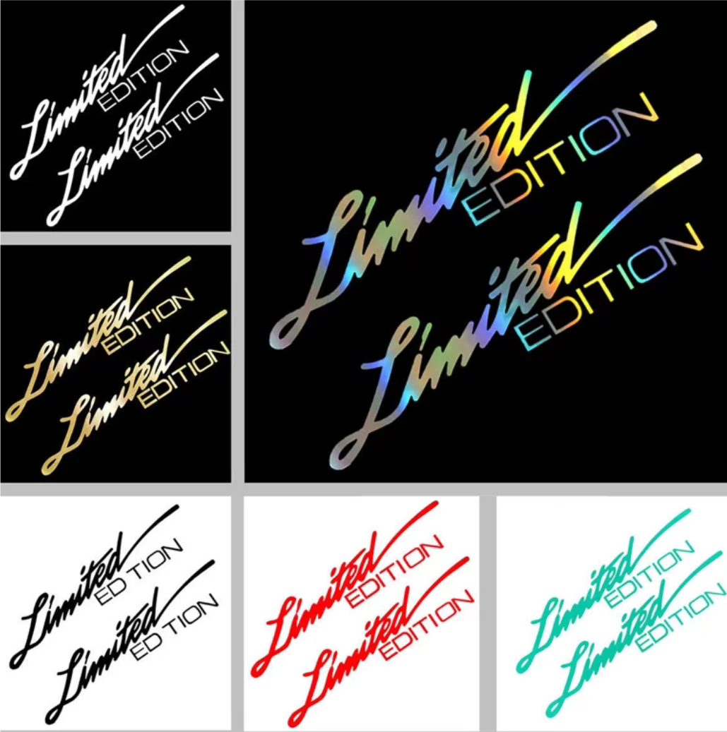 

16x4CM LIMITED EDITION English Letter Car Reflective Laser Stickers Car Rearview Mirror Body Motorcycle Helmet Decorate Decals