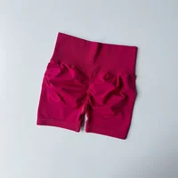 Peach Hip Lifting Sports Shorts Women High Waist and Waist Tightening Slimming Running Hip Speed Drying Three Point Tight Pants 5