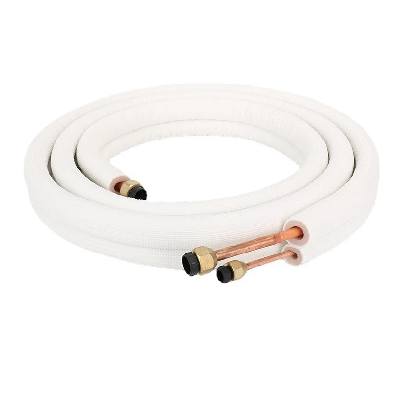 Novo Tubo de Conexão Isolado de Cobre-Alumínio de 3m 1/4'' 3/8'' para Ar Condicionado, Par de Tubos em Espiral, Conjunto de Fios de Linha Dividida A