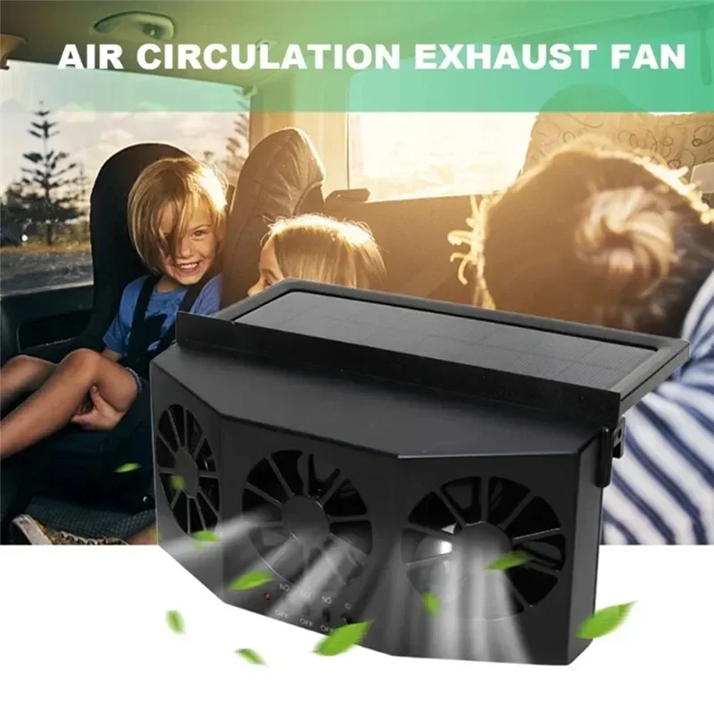Ingenious-3 Head Solar Car Cooling Fan Electric Car Air Cooler Charging Vent Radiator Backseat Front Seat Purifiers For Vehicle