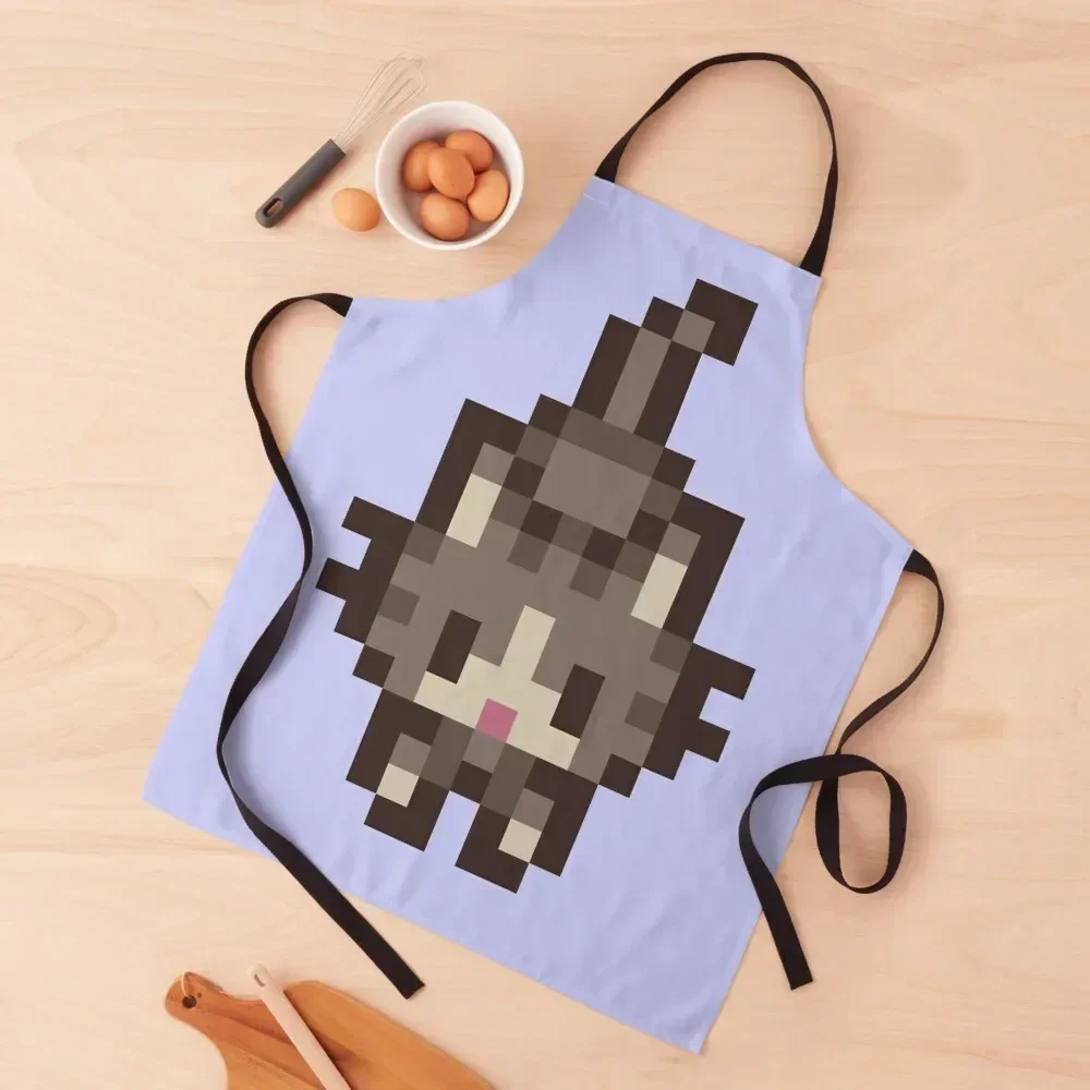 Stardew Valley Grey/Gray Cat Standing Apron cookings for women for women with pocket Hairdresser Household Items Apron