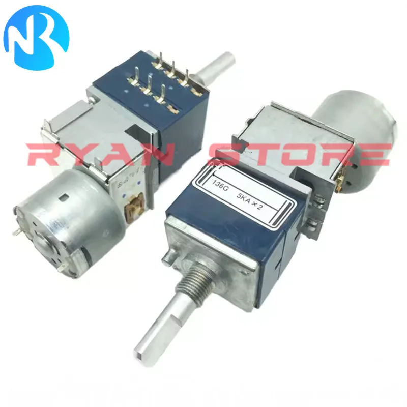 1PCS 100% NEW Half handle RK27 Type 5KA 10KA 20KA 50KA 100KA Motor Potentiometer Volume Switch For Stereo Audio Amplifier