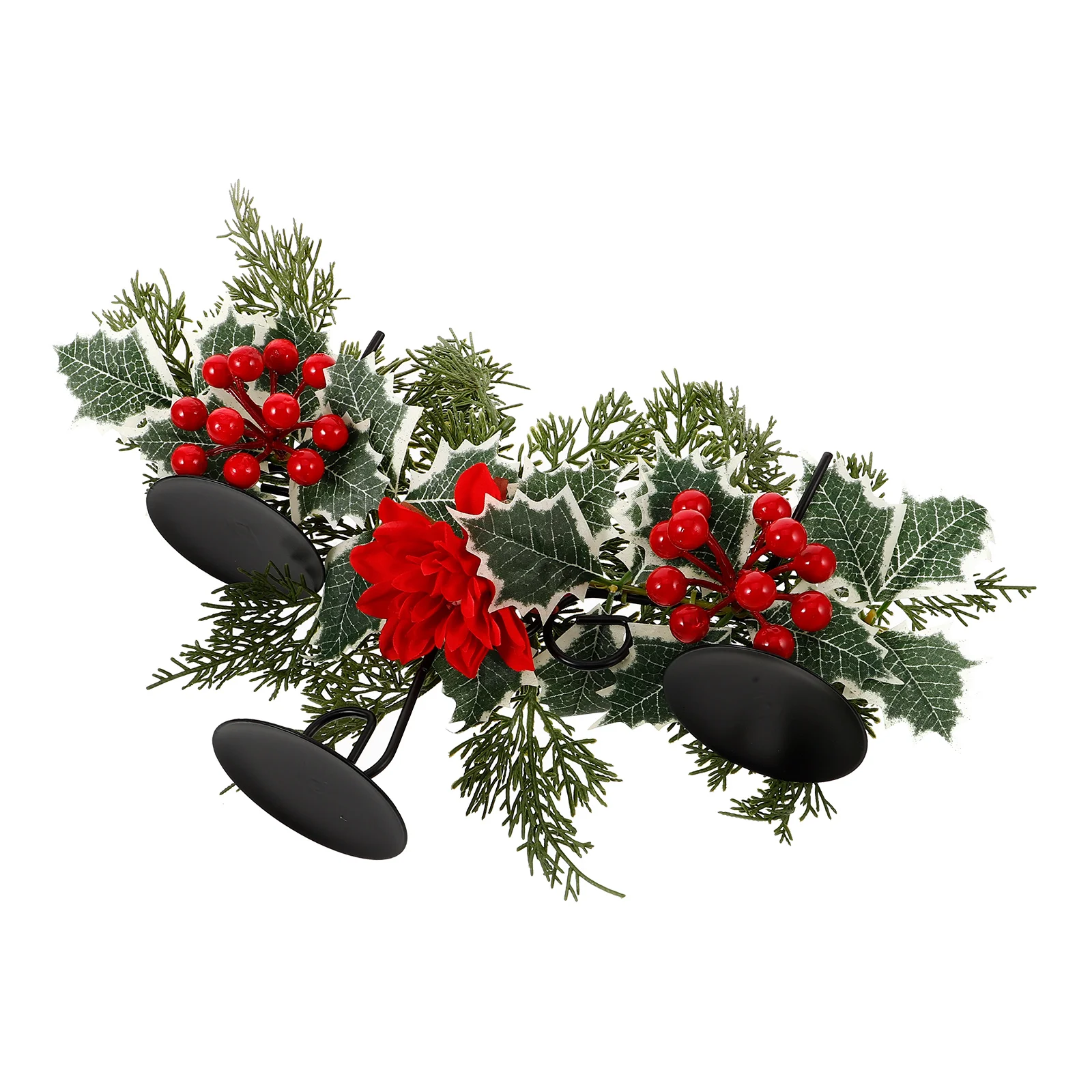 

Christmas Holder Poinsettia Design Vintage Iron Tabletop Decor For Home Wedding Party Centerpiece
