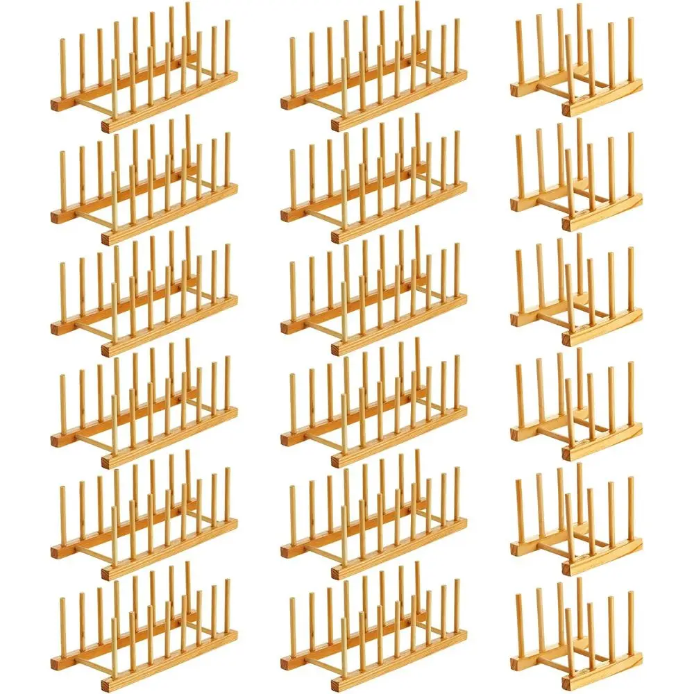 

Bamboo Wooden Plate Racks Dish Rack Stand Holder 3/6/7 Slots Drainboard Drying Drainer Kitchen Cabinet Organizer for Dish Plate