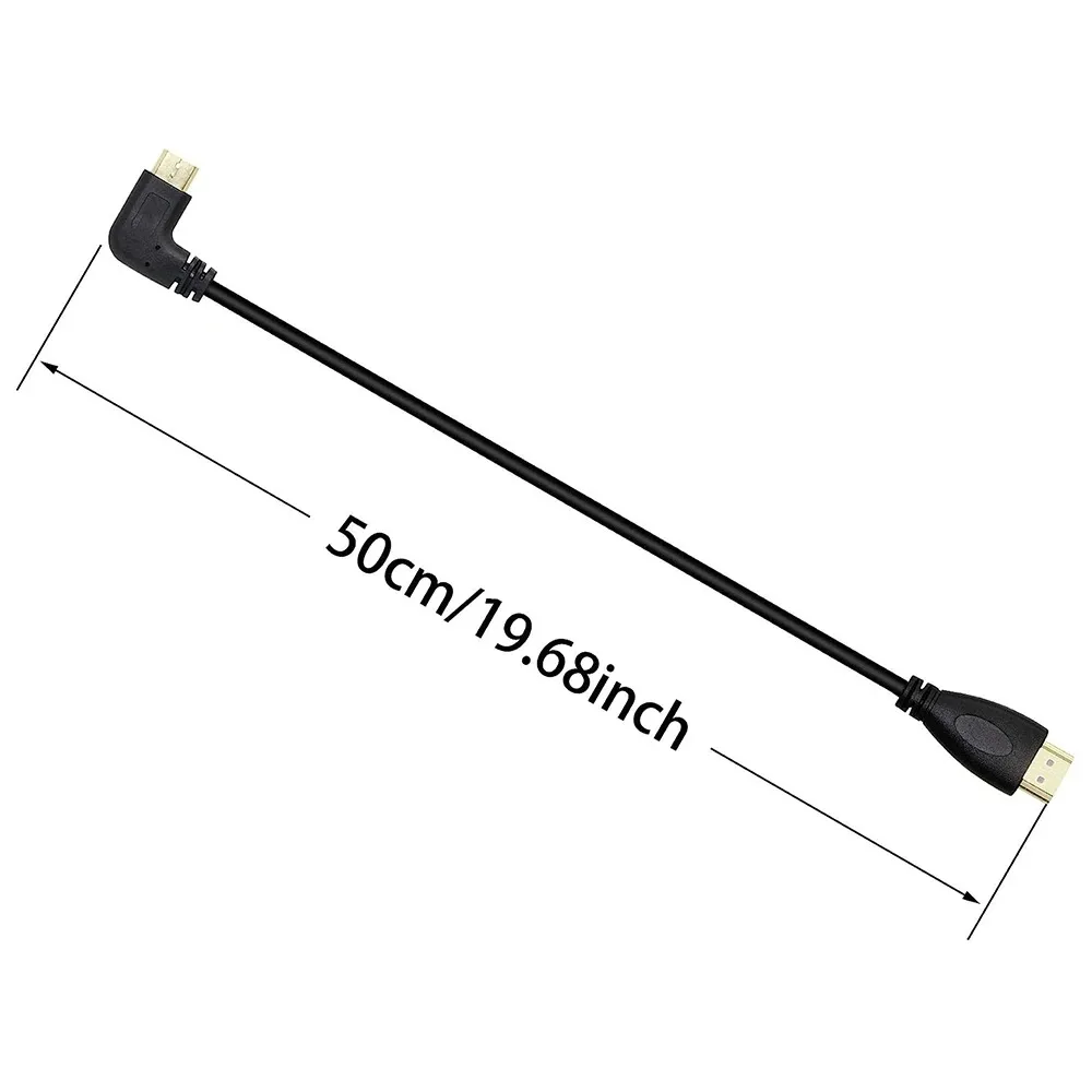 0.5M 90 stopni Mini HD krótki kabel w górę/w dół/w lewo/w prawo kąt Mini przewód kompatybilny dla kamery DV Tablet ekran do laptopa HDTV