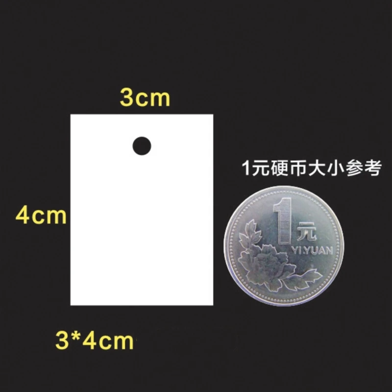 50pc White Blank Writable Cardstock Paper Price Tag Hang Label For Small Business Packaging Jewelry Retail Display Gift Wrapping