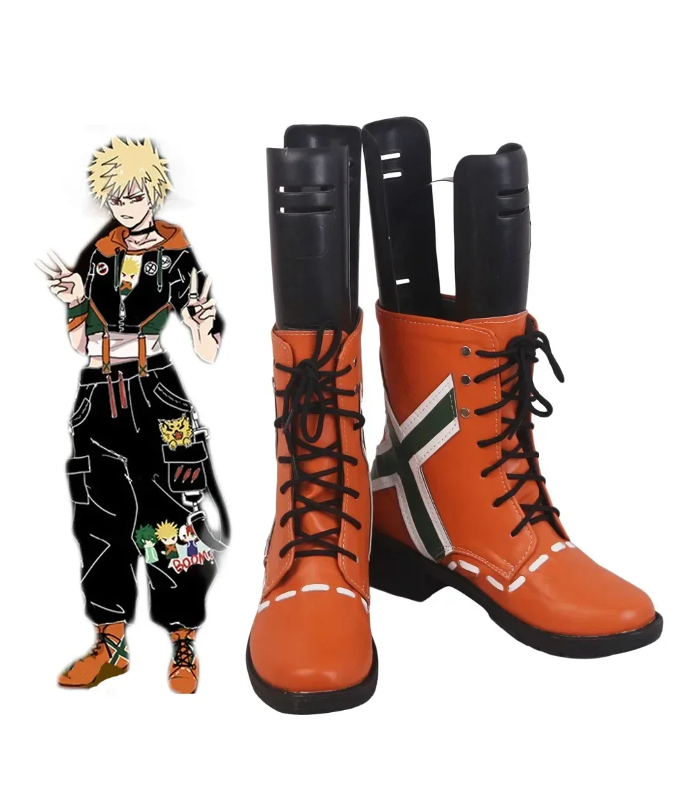

Косплей-ботинки My Hero Academia Kacchan Katsuki Bakugo, оранжевые туфли, изготовленные на заказ
