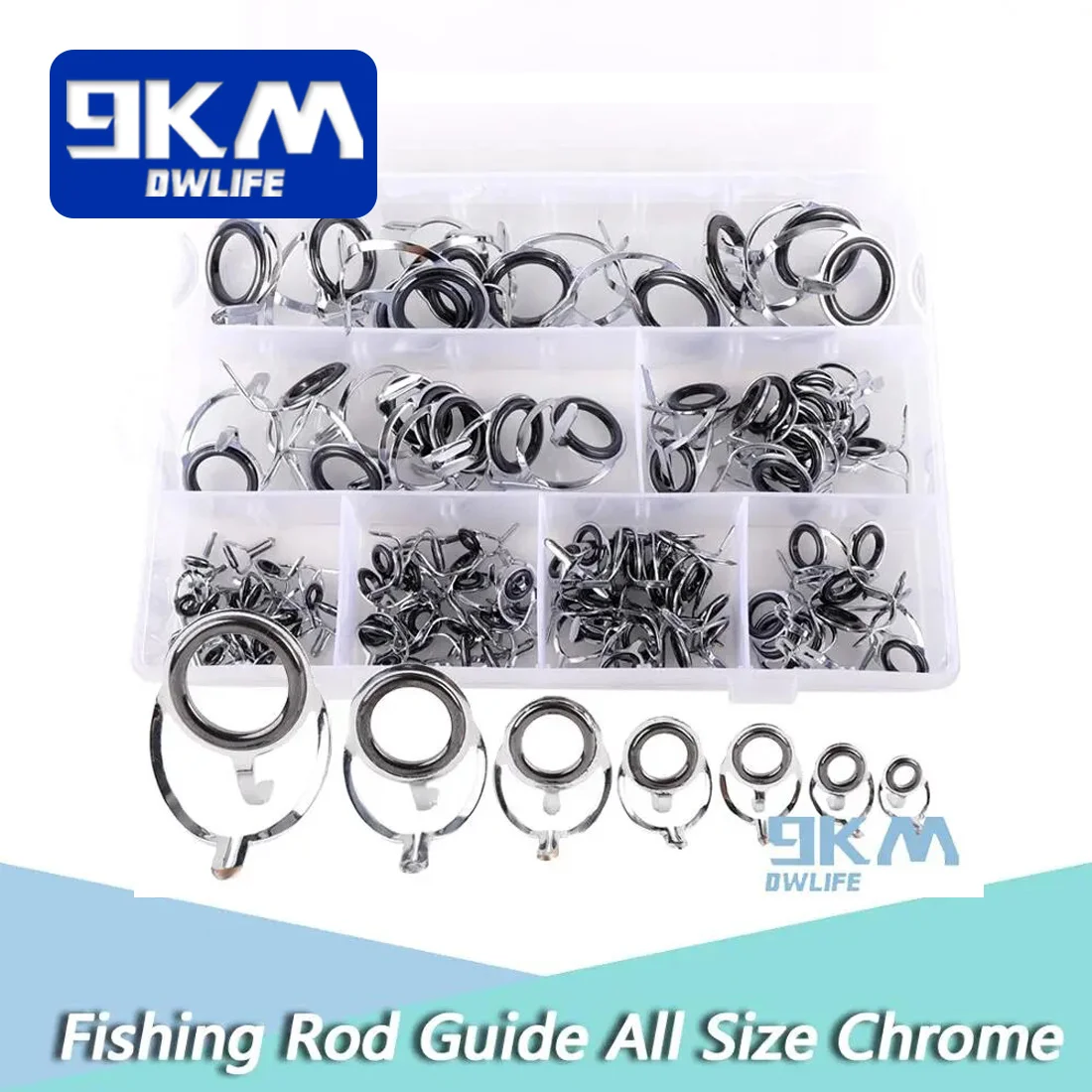 

Fishing Rod Guides Stainless Steel Ceramic Rings Rod Building Guide Ceramic Eye Ring Rod Repair Kit Freshwater Seawater Fishing