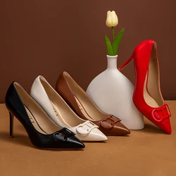 Simple Solid Color Design Seasonal New Women's Single Shoes Essential for Office Commuting Fashionable and Versatile