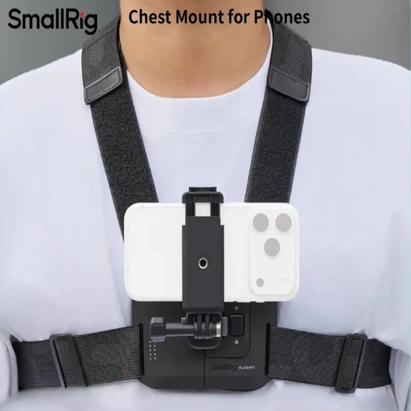 SmallRig 6308 Chest Strap Mount for Phones One-Step Quick Release Mount 500g Load Adjustable Stable Comfortable Fit