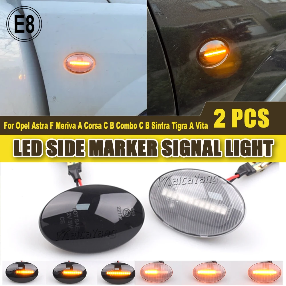 Dynamic LED Side Marker Lights For Opel Astra F Corsa B Sintra Tigra Combo C Corsa C Meriva A Repeater Turn Signal Lamp