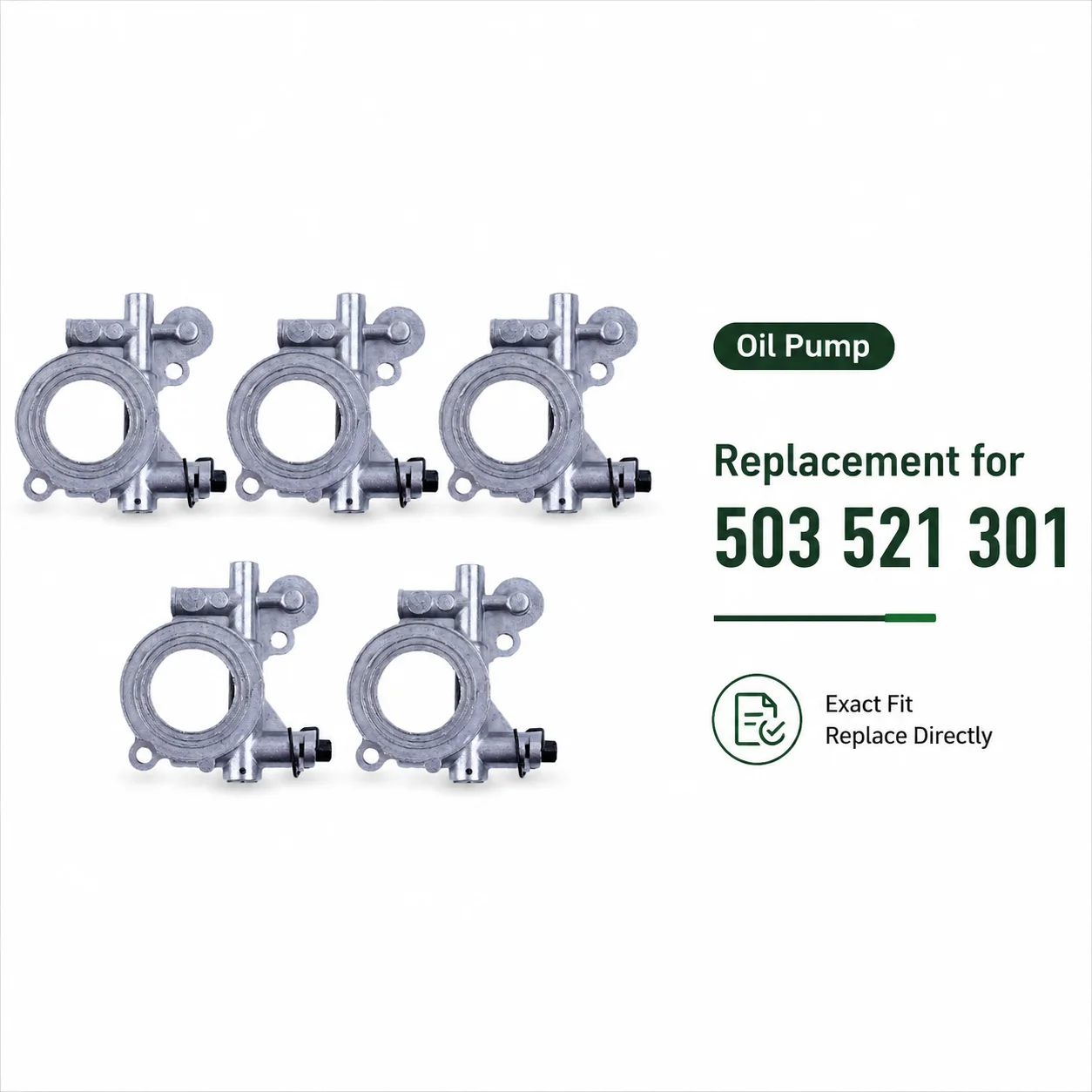 Oil Pump for Husqvarna 362 365 371 372 372XP Chainsaw, 5Pcs Replacement Parts 503 521 301 Durable Upgraded Saw Accessories Kit