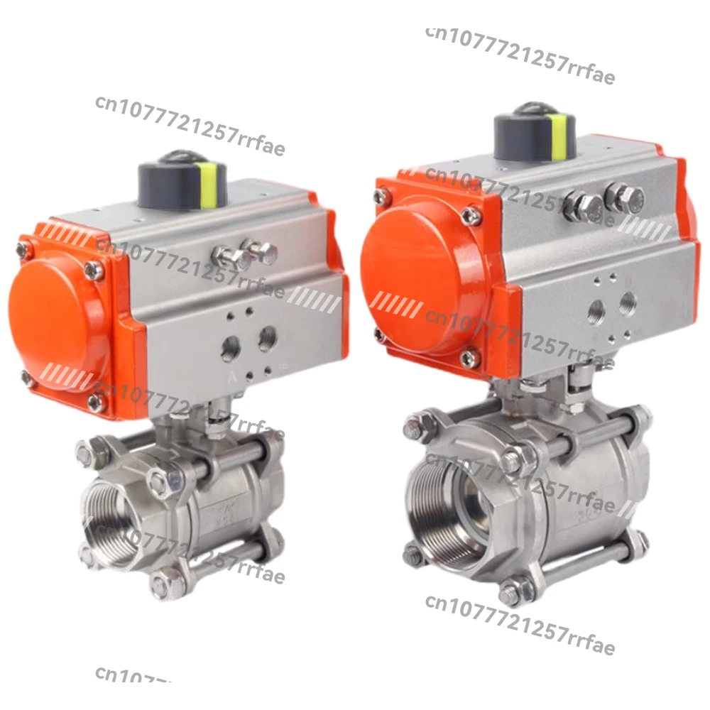 2 way 12V 24V DN50 2 inch 3 piece 304 stainless steel pneumatic water flow control pneumatic ball valve