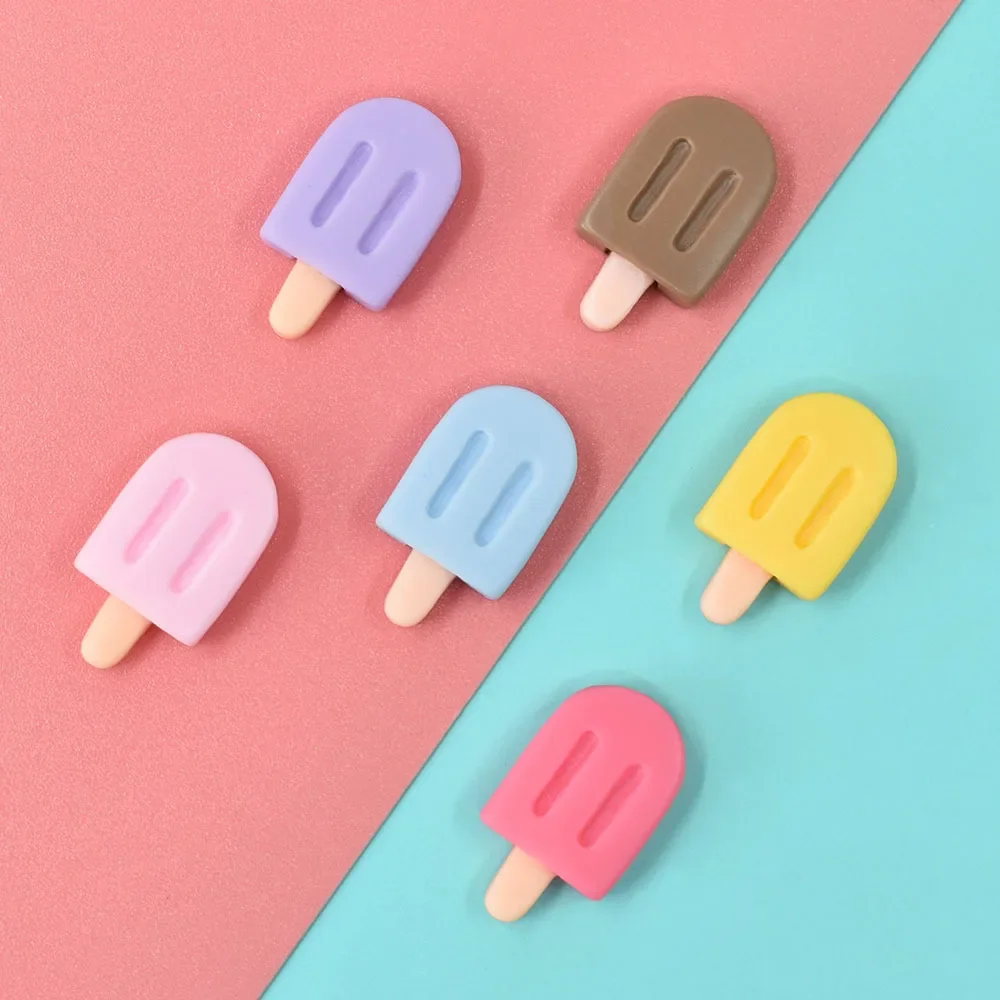 20 Pcs/pack Resin Color Miniature Ice Cream Miniature Food Play Diy Cream Mobile Phone Case Ear Studs Hair Clip Accessories