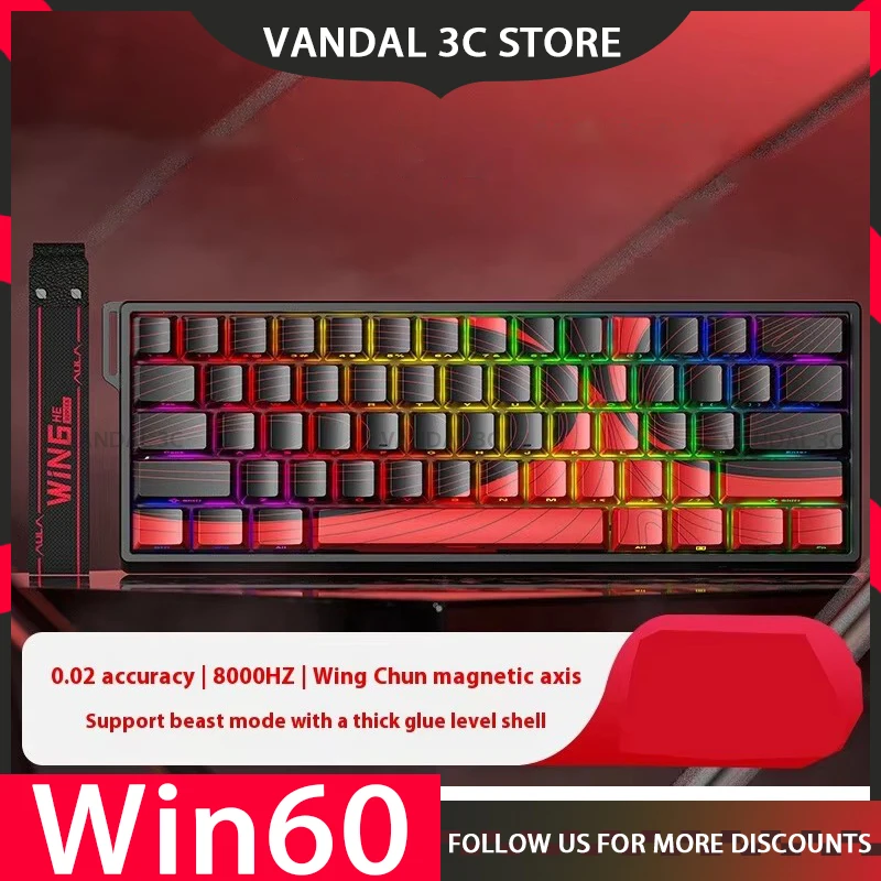 Aula Win60 Win68 He Keyboard Magnetic Switch 8k Custom Rgb Hot Swap Wired Rt Esports Gamer Mechanical Keyboard Accessories Gift