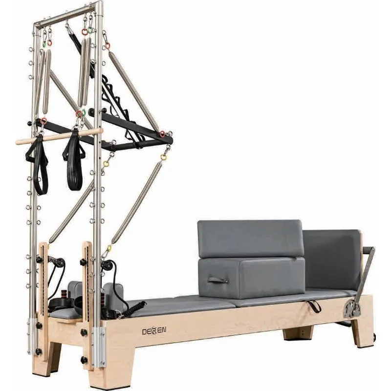 

YTYIN Ultimate Home Fitness System: Oak Reformer, PU Leather, Springs & Sponge for Core Workouts