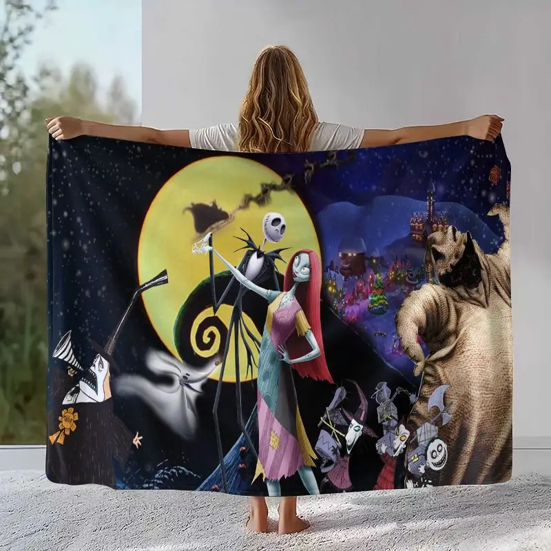Cartoon N-Nightmare Before Christmas Jack Halloween Weiche Flanell-Decke, Gemütliche Decke für Bett, Sofa, Wohnzimmer, Heimdekoration – Detail 2