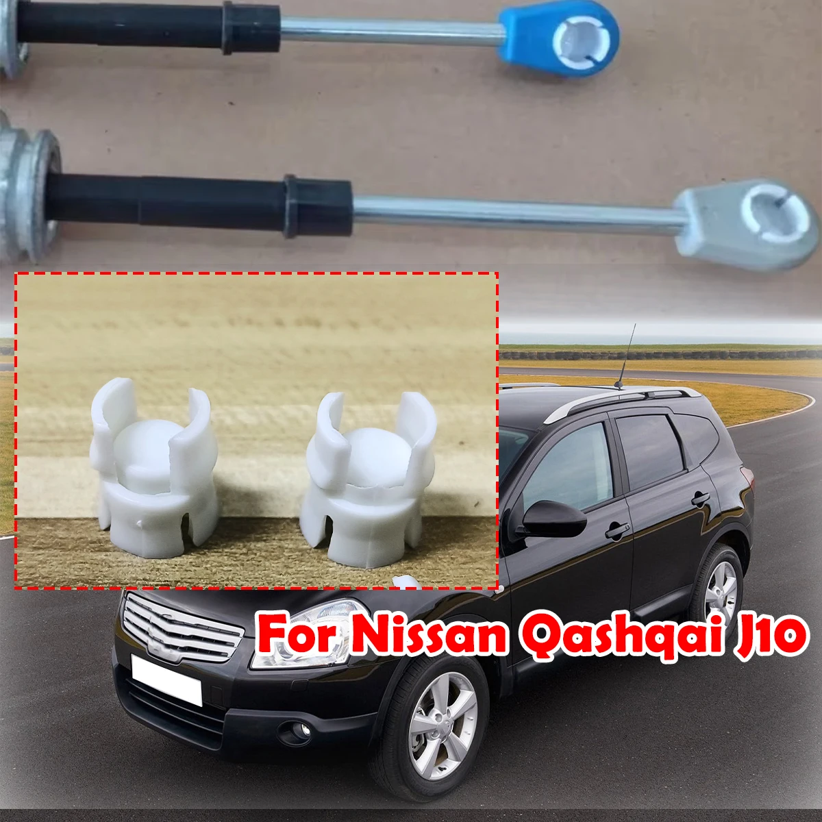 

2pc Manual Gear Shift Cable Linkage Pivoted Bushing Shifter Lever Selector End Rod Joint Collet For Nissan Qashqai J10 2006-2013