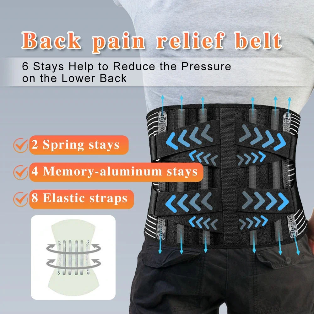 

Back Brace Waist Belt for Men Women Work Lower Back Pain Relief Breathable Anti-skid Spine Lumbar strong Support Belt back brace