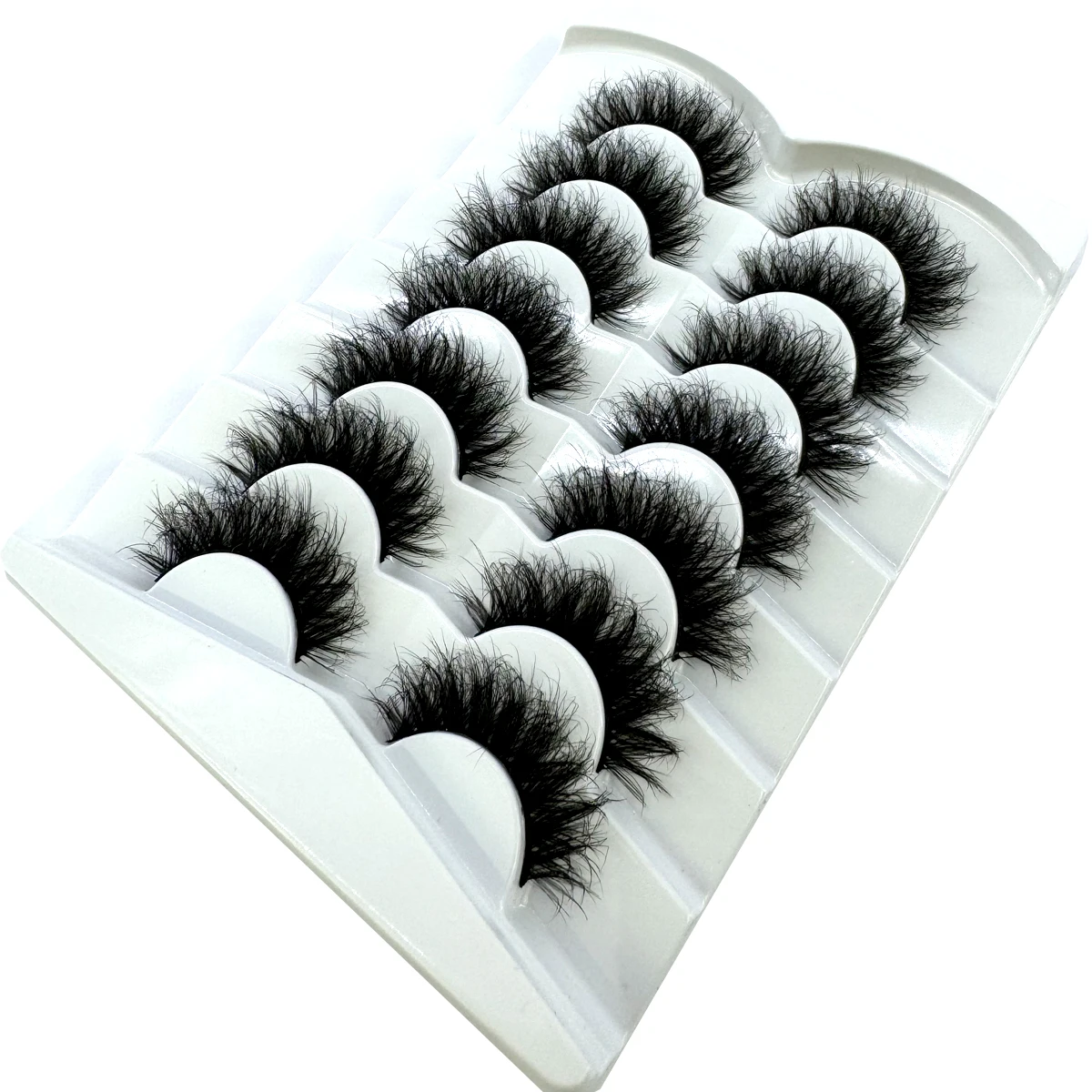 Nowe 7 Par Sztucznych Rzęs, Delikatne Rzęsy Naturalny Wygląd, Sztuczne Rzęsy Kocie Oko, Sztuczne Rzęsy z Imitacji Norki, Puszyste Rzęsy w Paskach, Zestaw
