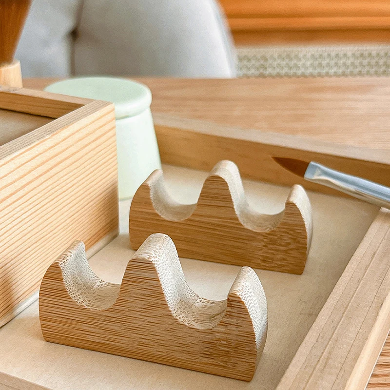 Nail Art Brush Cleaner Wooden Holder UV Acrylic Gel Pen Pot Cleanser Cup Washing Cup Nail Brush Holder Professional Nail Tools