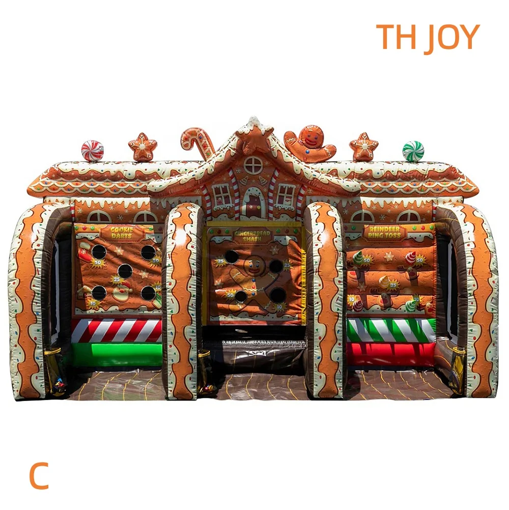 

Быстрая воздушная доставка Пряники 3 в 1, надувные карнавальные игры, шарики для бросания колец на открытом воздухе, дартс, спортивные игры на Рождество