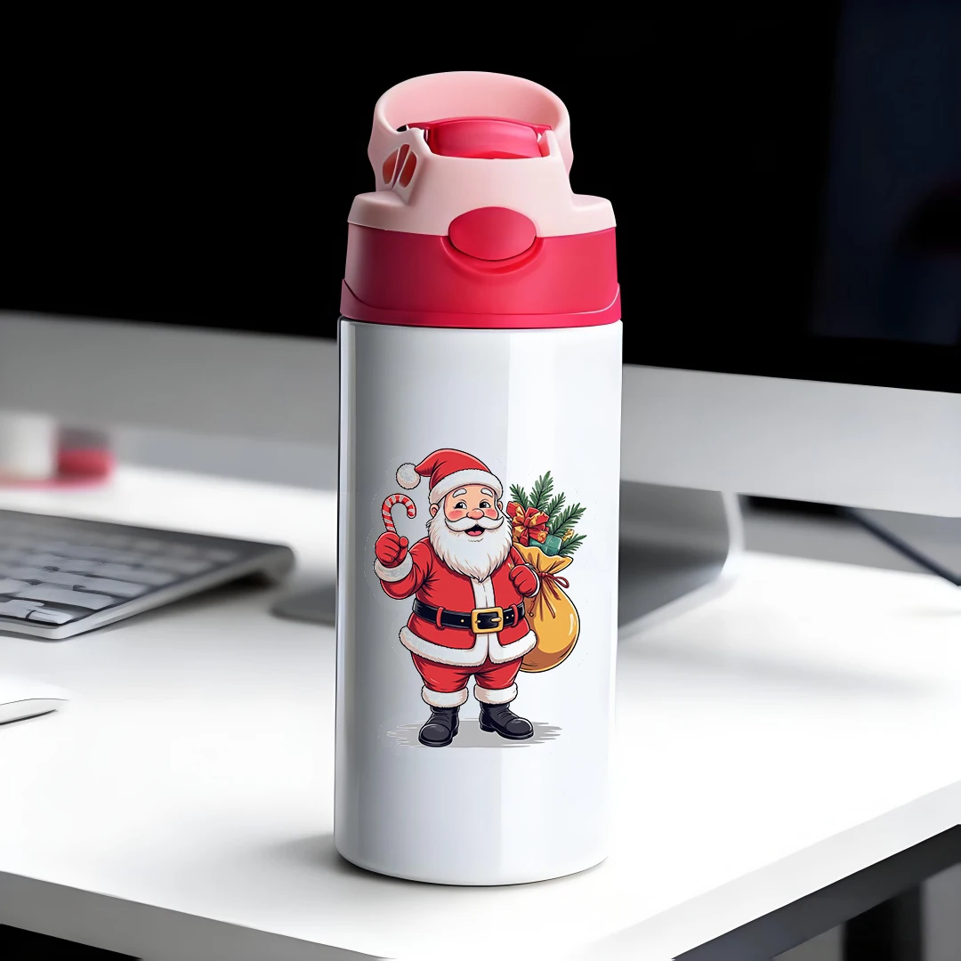 

304 stainless steel thermal cup cartoon Santa Claus childrens straw cup thermal insulation and leakproof musthave Christmas gif