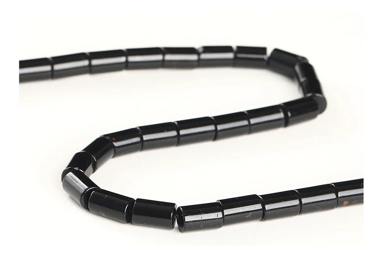 6x9mm Natürliche Schwarze Turmalin-Zylinderperle Lose Abstandsperle für Schmuckherstellung DIY Halskette Armband Zubehör – Detail 4