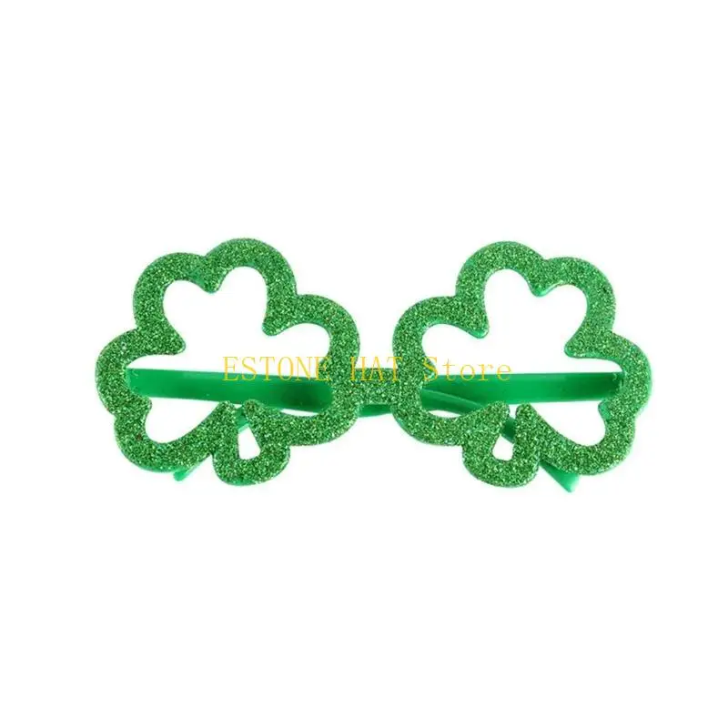 49mf Patrick's Day Kostüm Set Handschuhe Grüne Tutu -Rockbrillen Perlen Halsketten Partyzubehör für erwachsene Frau
