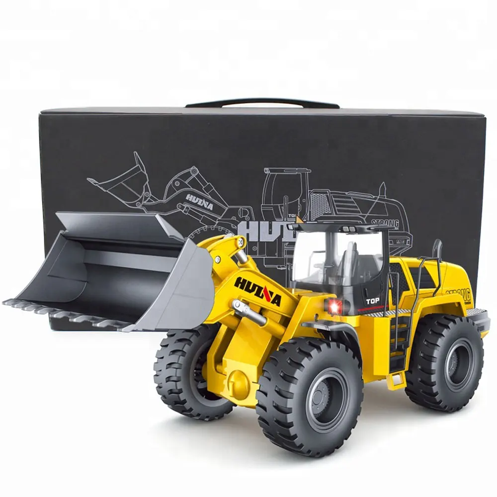 Huina 1583 Excavator Bulldozer Loading Car 1:14 10ch Loader Model Engineering Car Rc Metal Emulational Excavator For Boys Toys